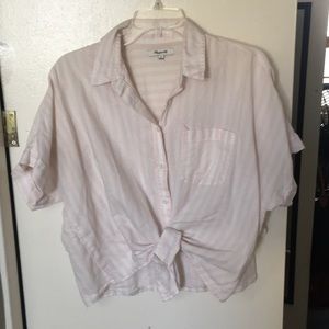 Striped Madewell cropped tie top